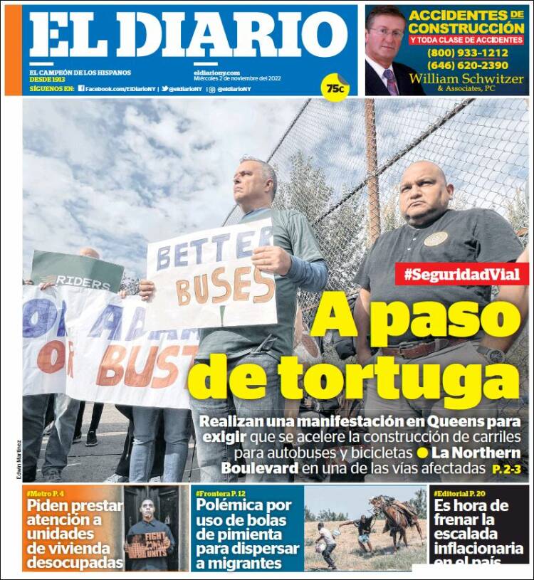 Portada de El Diario NY (USA)