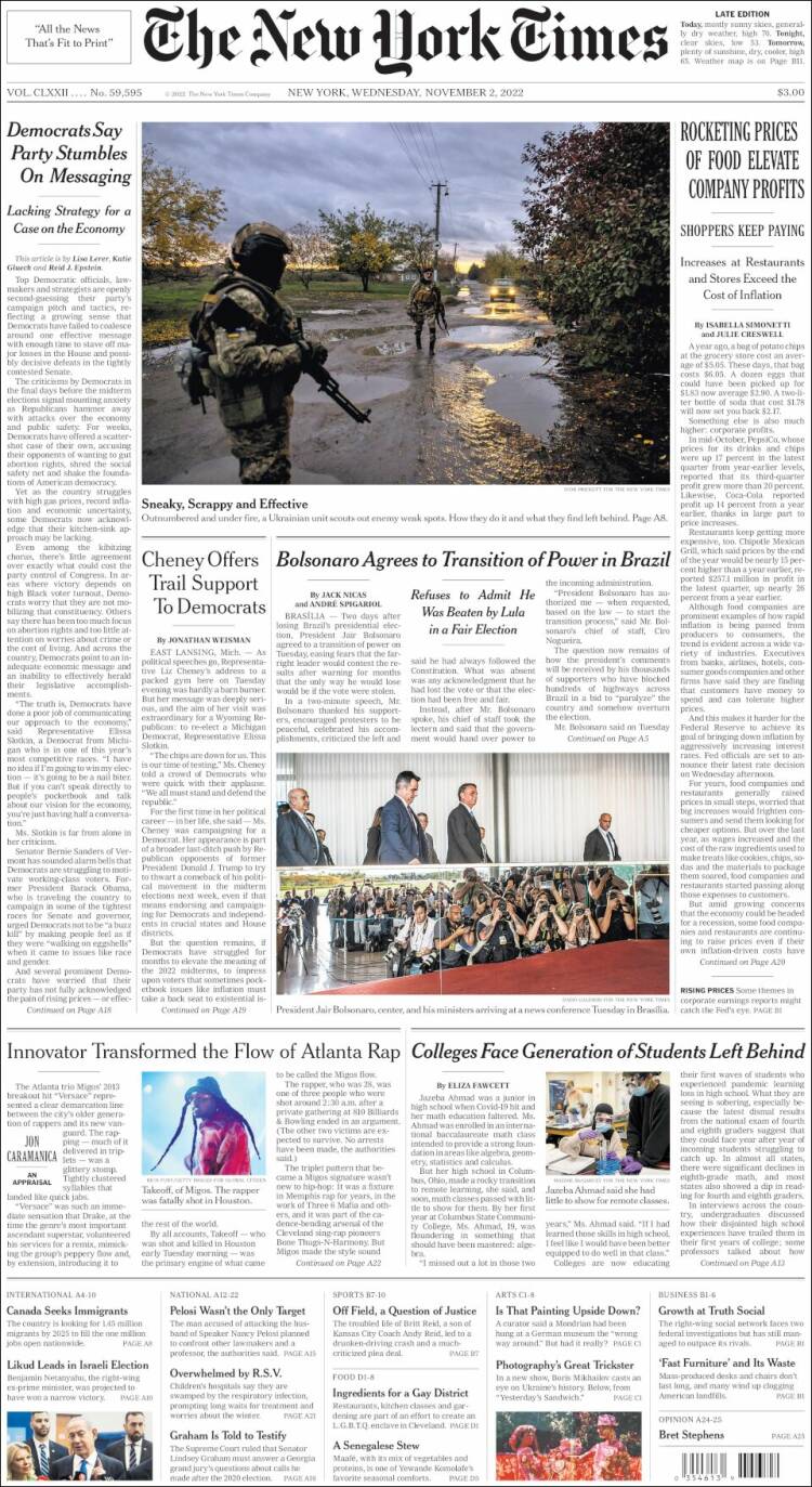 Portada de New York Times (USA)