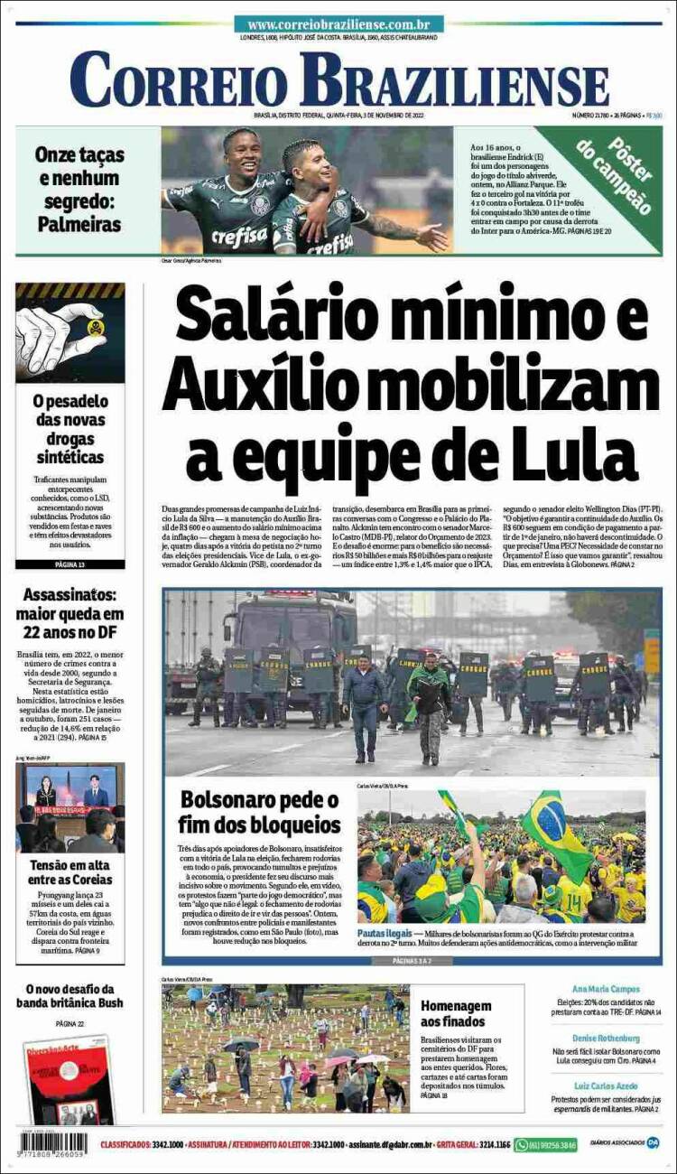 Portada de Correio Braziliense (Brasil)