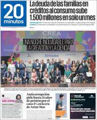 Portada de 20 Minutos - Barcelona (Spain)