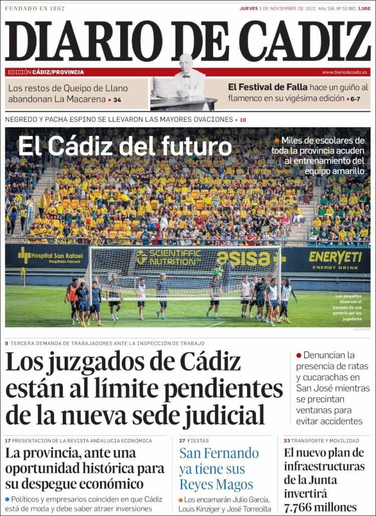 Portada de Diario de Cádiz (Spain)