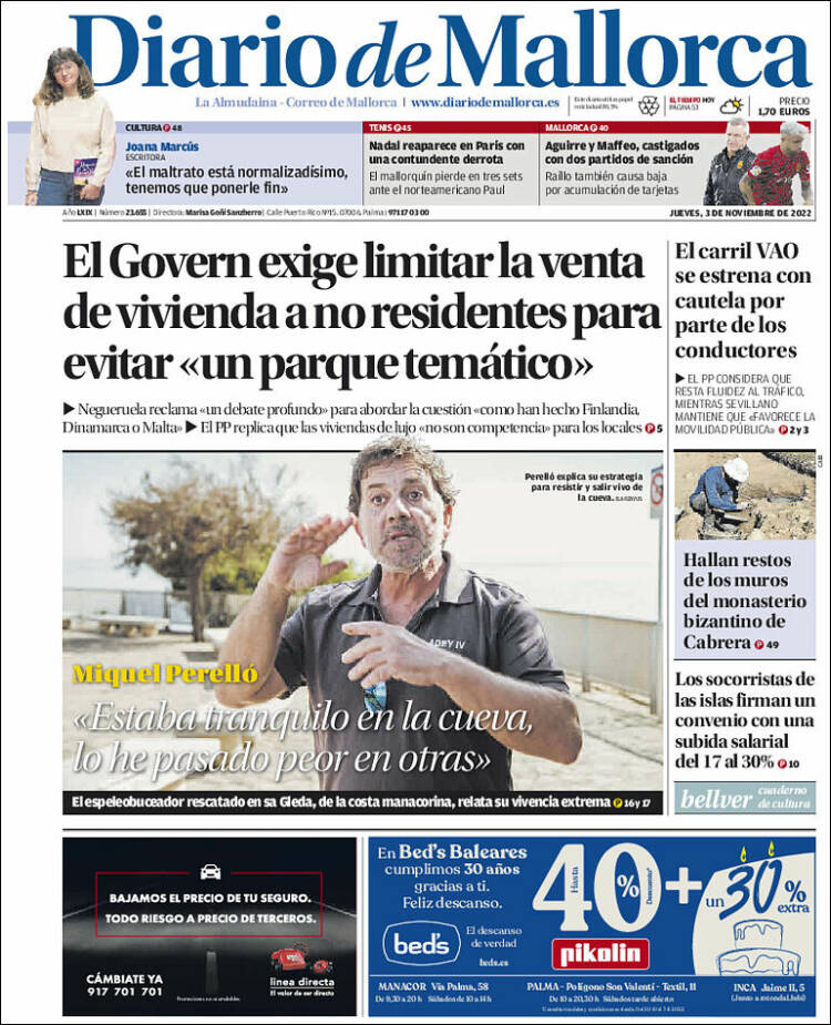 Portada de Diario de Mallorca (Spain)