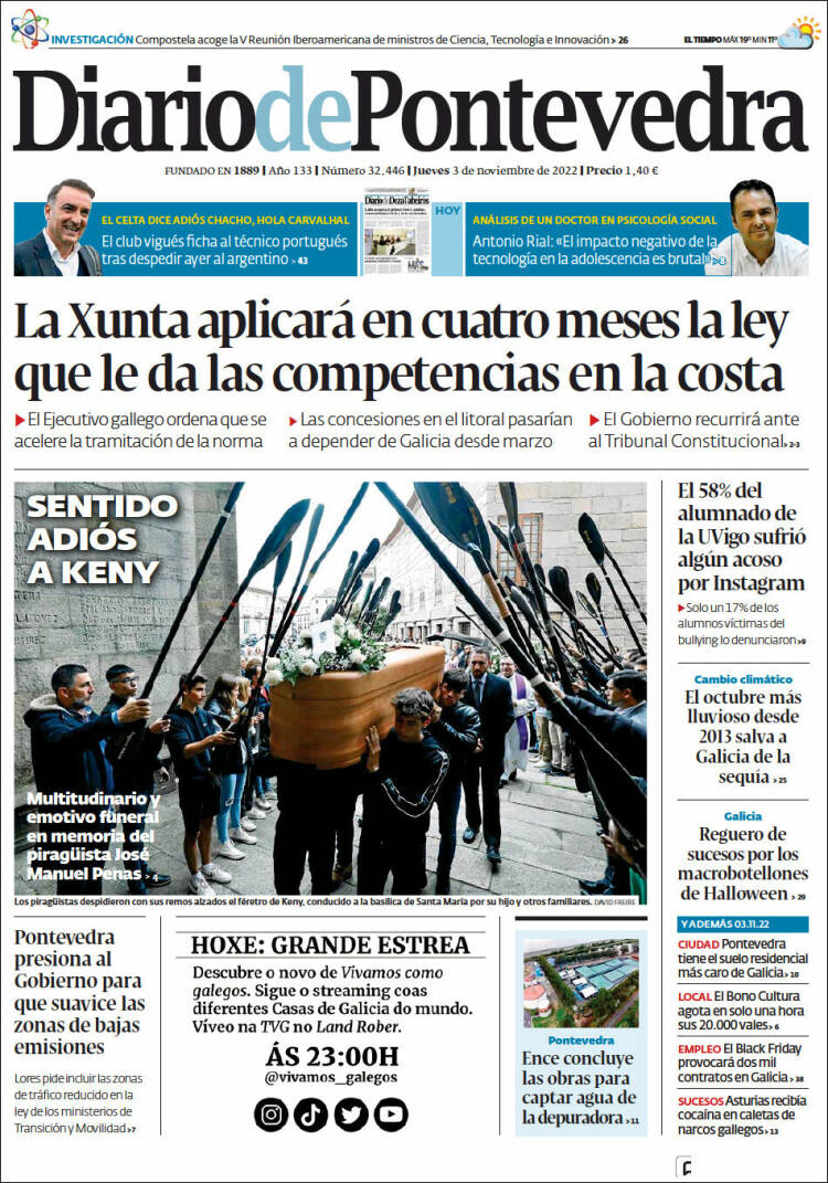 Portada de Diario de Pontevedra (Spain)