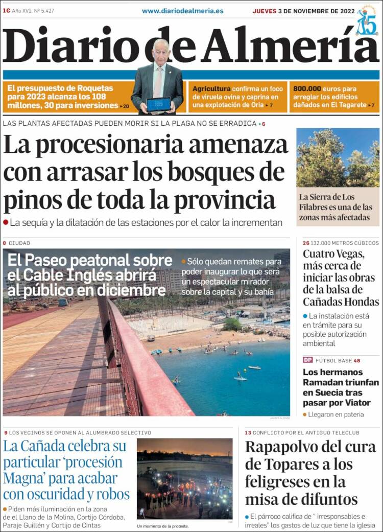 Portada de Diario de Almería (Spain)