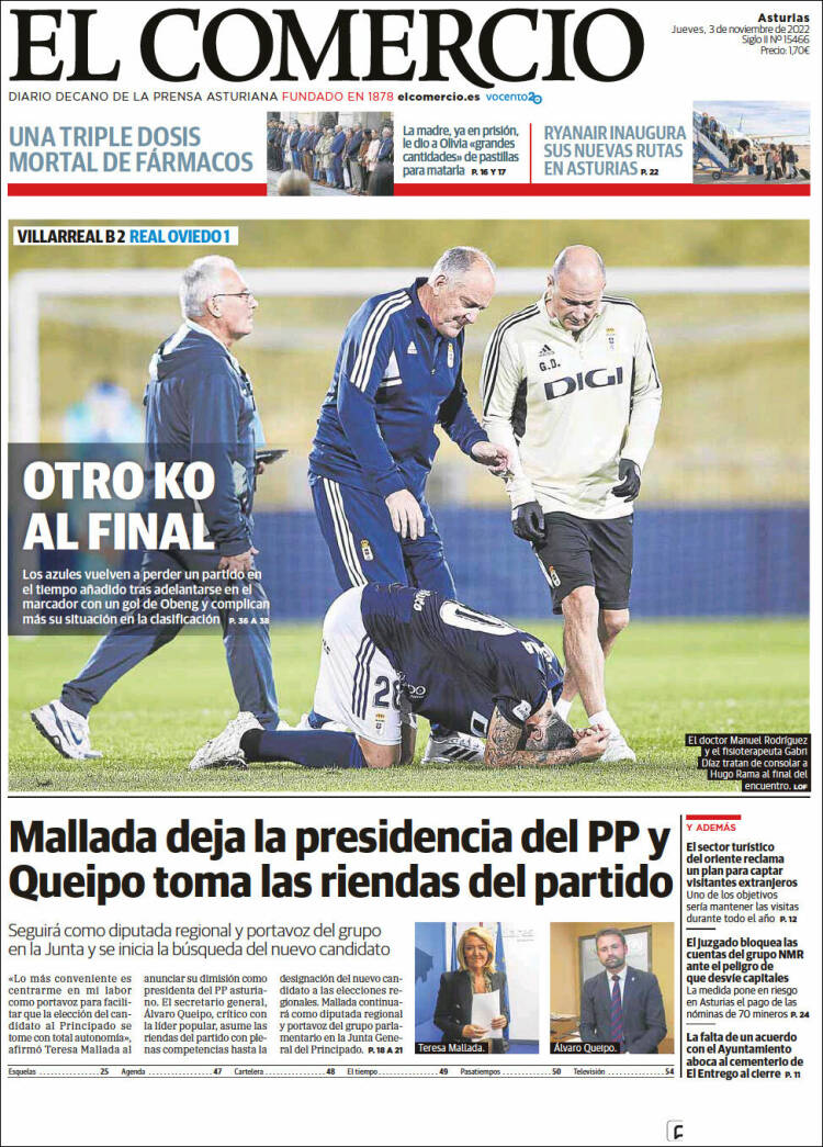 Portada de El Comercio (Spain)