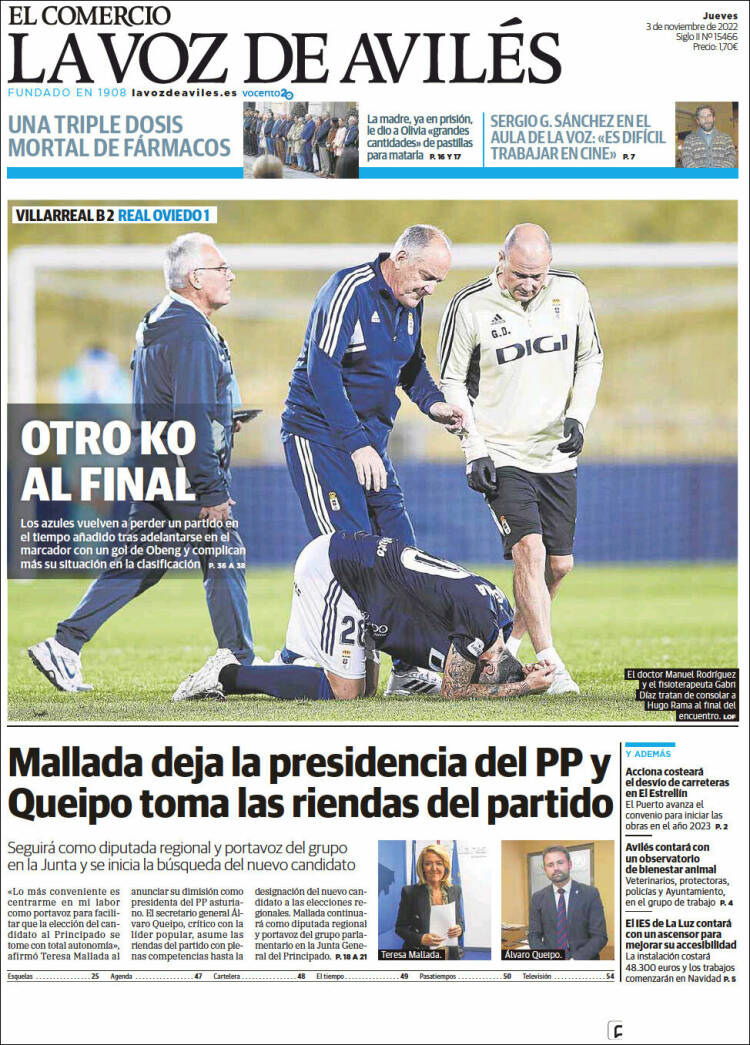 Portada de El Comercio - Avilés (Spain)