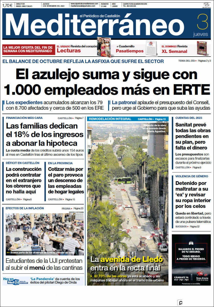 Portada de El Periódico Mediterraneo (Spain)