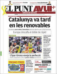 Portada de El Punt Avui - Girona (Spain)