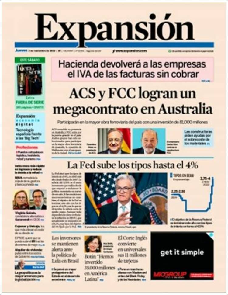 Portada de Expansión (Espagne)