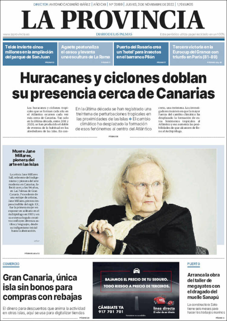 Portada de La Provincia (Spain)