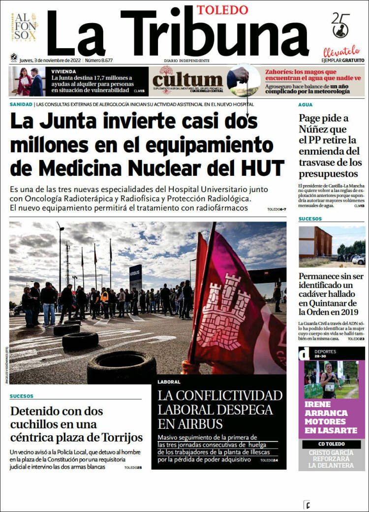 Portada de La Tribuna de Toledo (Spain)