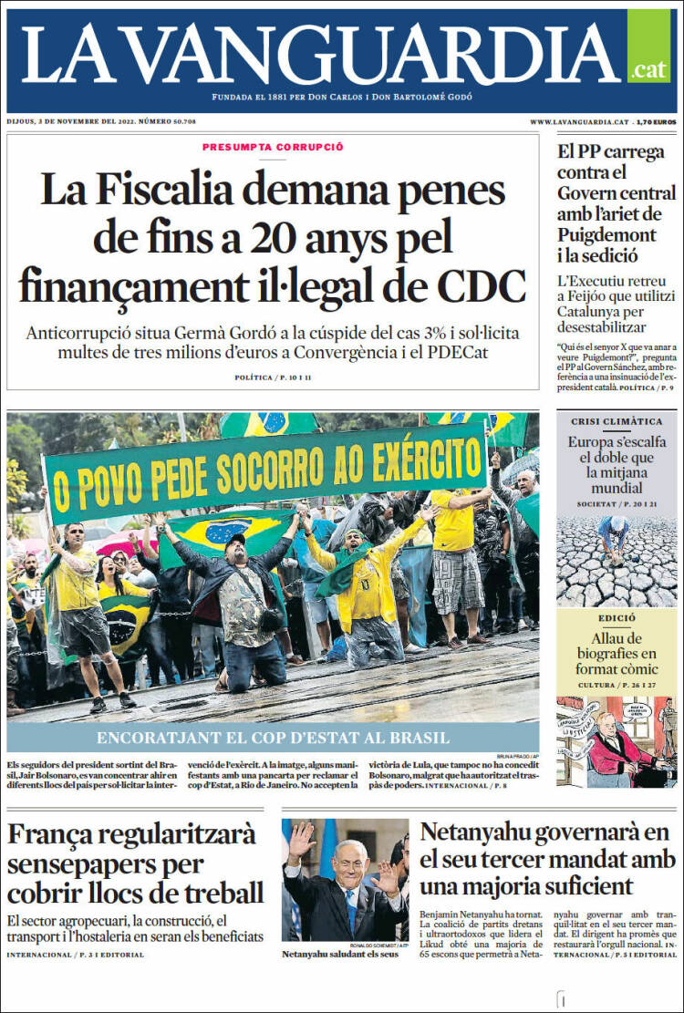 Portada de La Vanguardia (Spain)