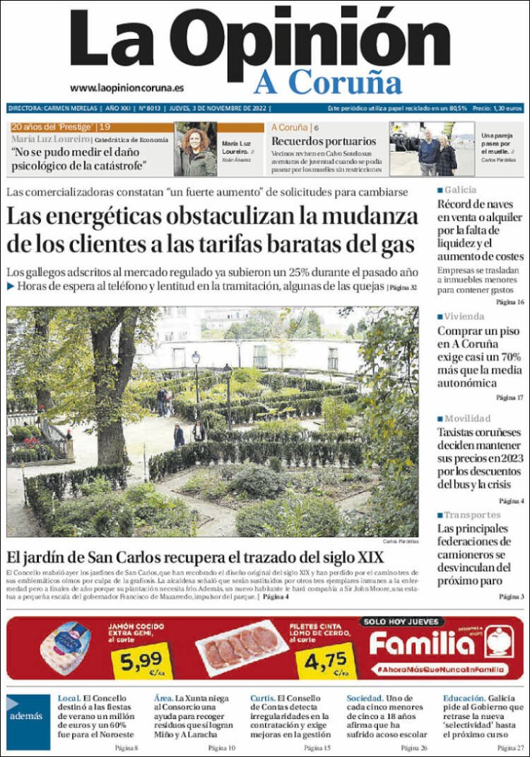 Portada de La Opinión de A Coruña (Spain)