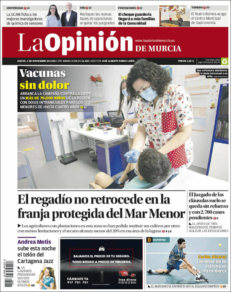 Portada de La Opinión de Murcia (Spain)