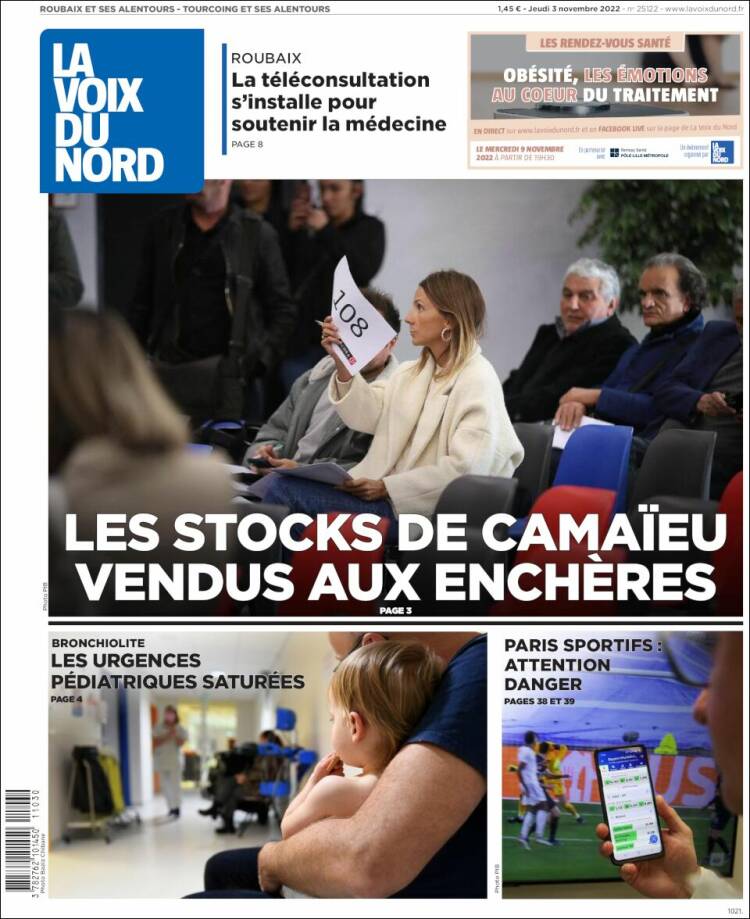 Portada de La Voix du Nord (France)