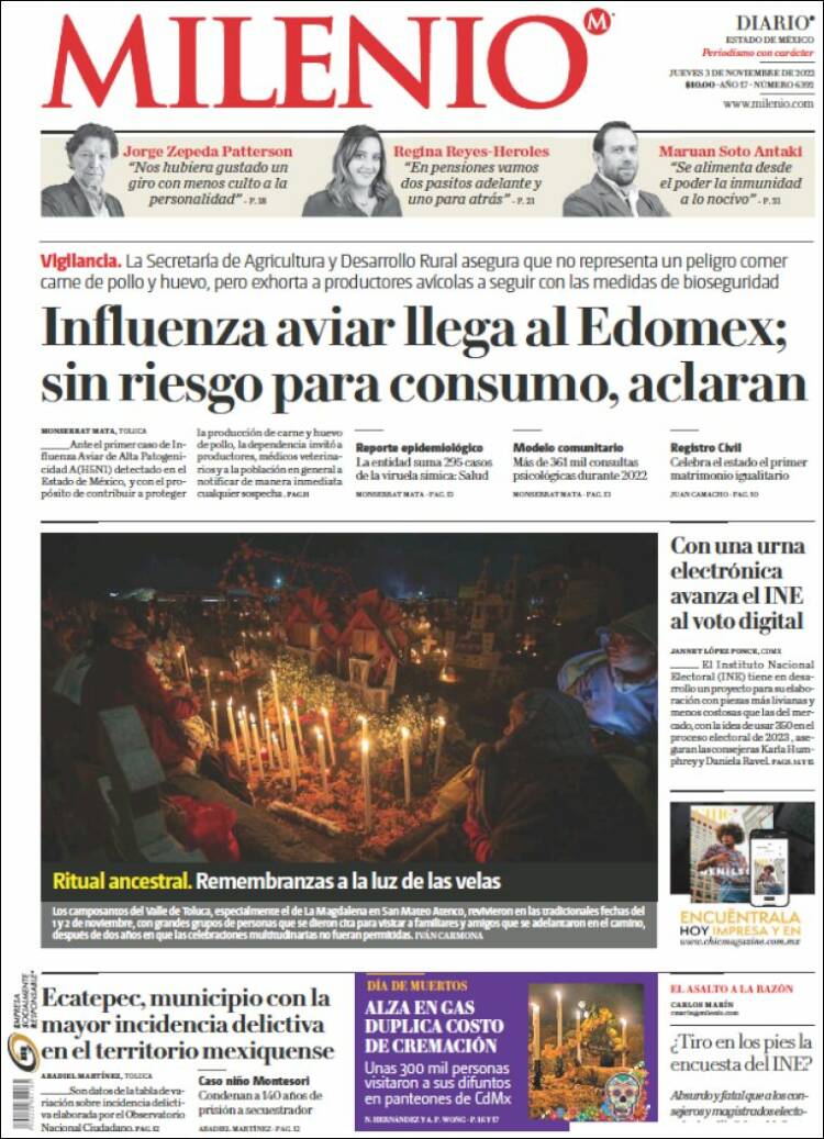 Portada de Milenio - Estado de México (Mexico)