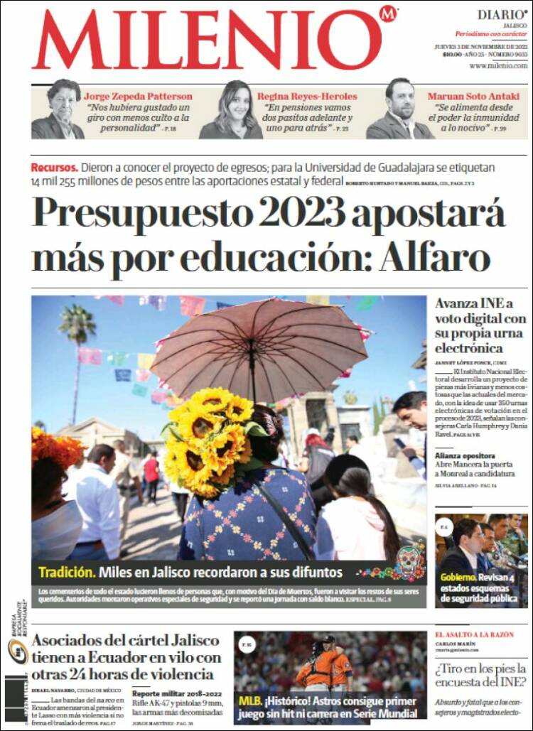 Portada de Milenio - Jalisco (Mexico)