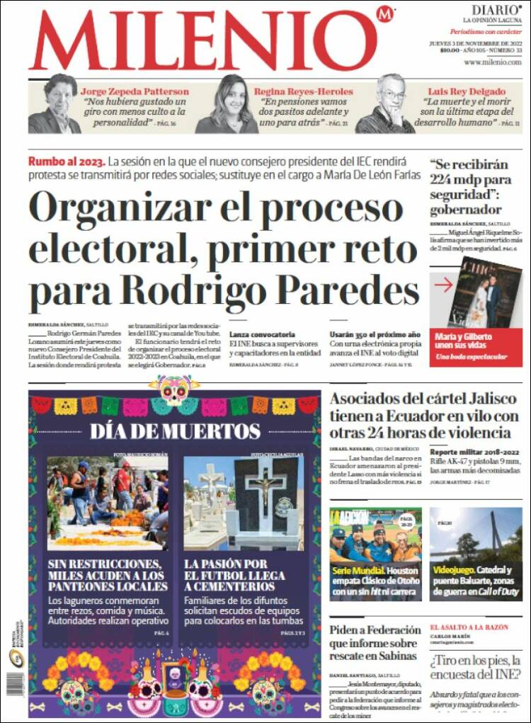 Portada de Milenio - Laguna (Mexico)