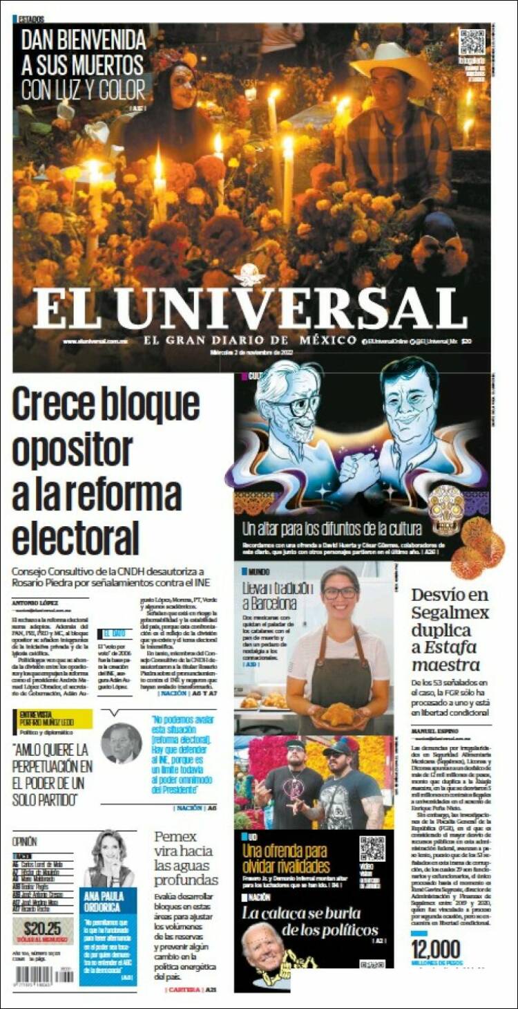 Portada de El Universal (Mexico)