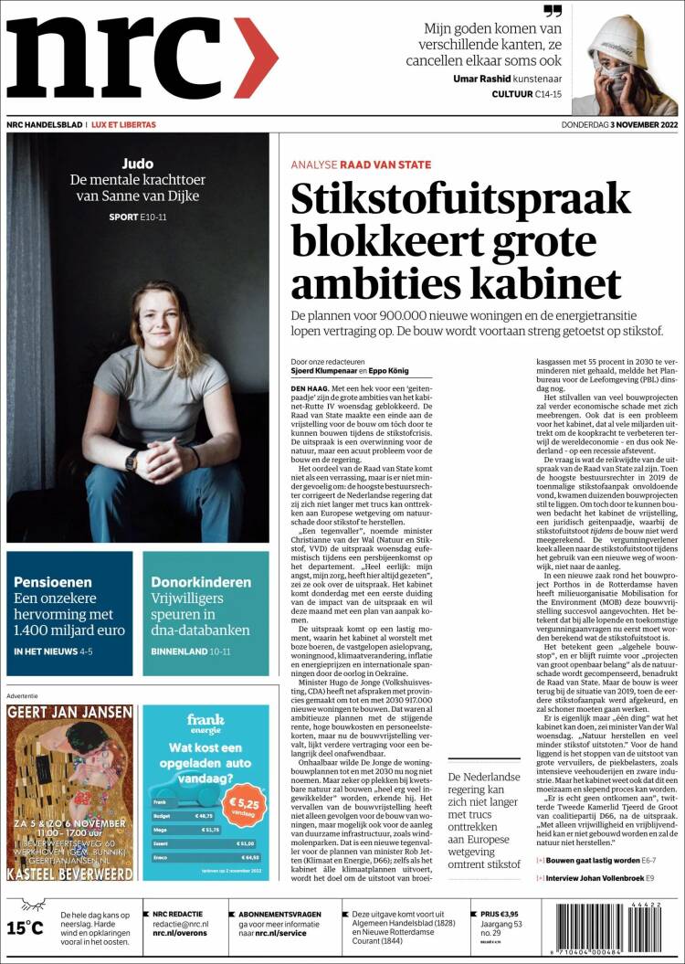 Portada de NRC Handelsblad (Pays-Bas)