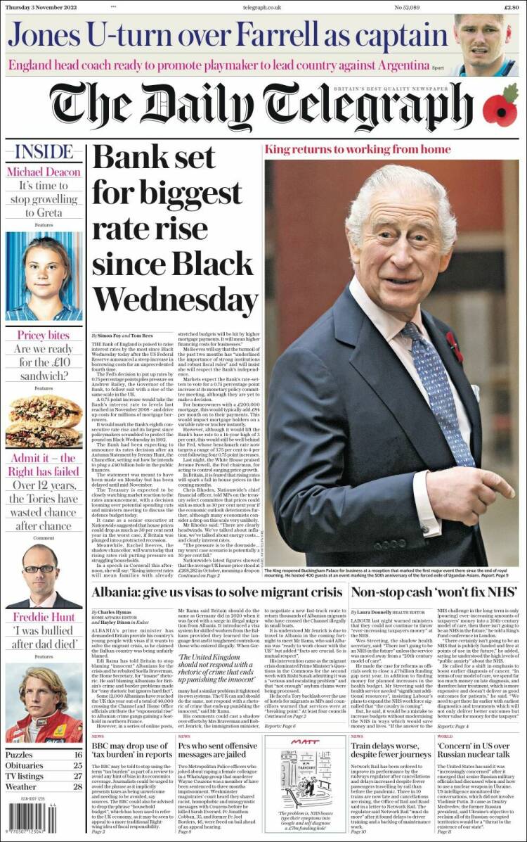 Portada de Daily Telegraph (United Kingdom)