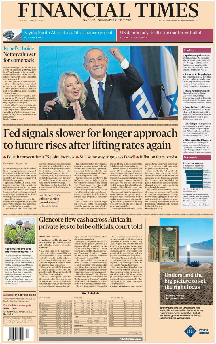 Portada de Financial Times (Royaume-Uni)