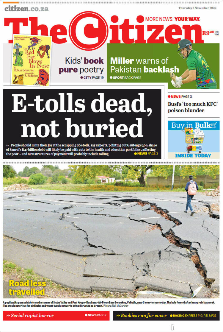 Portada de The Citizen (Sud&aacute;frica)