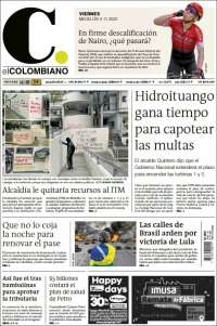 Portada de El Colombiano (Colombia)