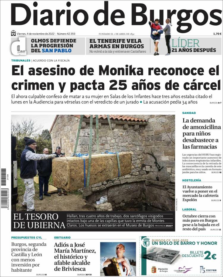 Portada de Diario de Burgos (España)