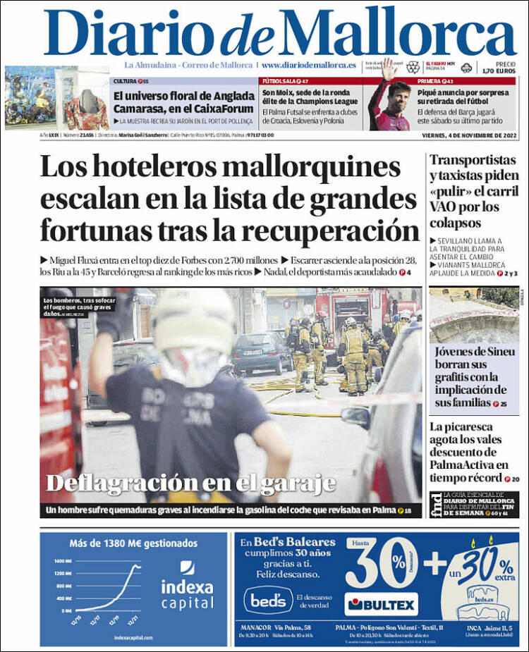 Portada de Diario de Mallorca (España)