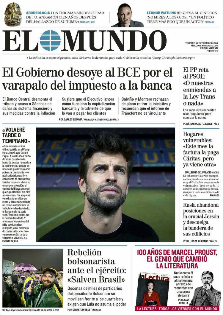 Portada de El Mundo (España)
