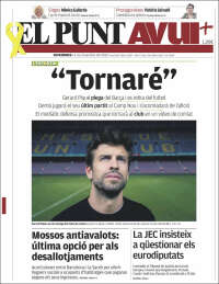 Portada de El Punt Avui (España)