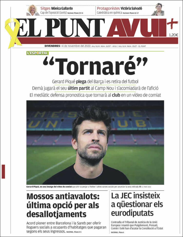 Portada de El Punt Avui (España)