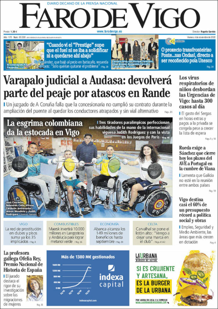 Portada de Faro de Vigo (España)