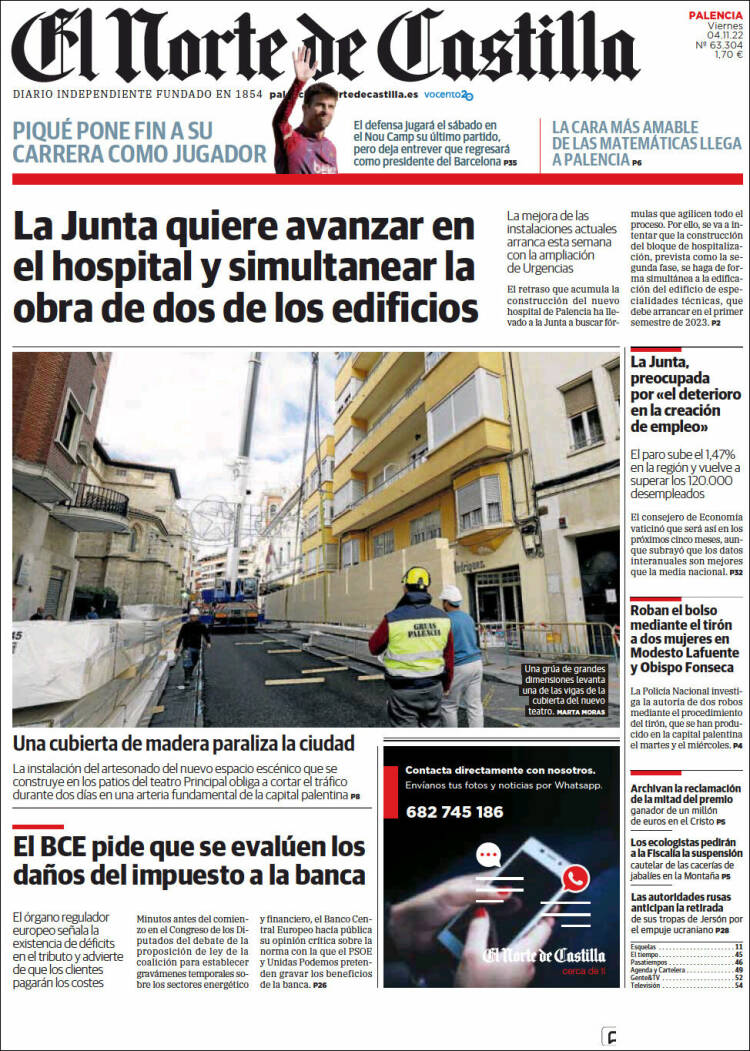 Portada de Norte de Castilla - Palencia (España)