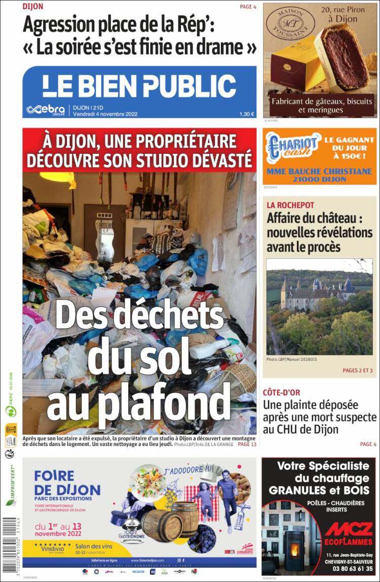 Portada de Le Bien Public (Francia)