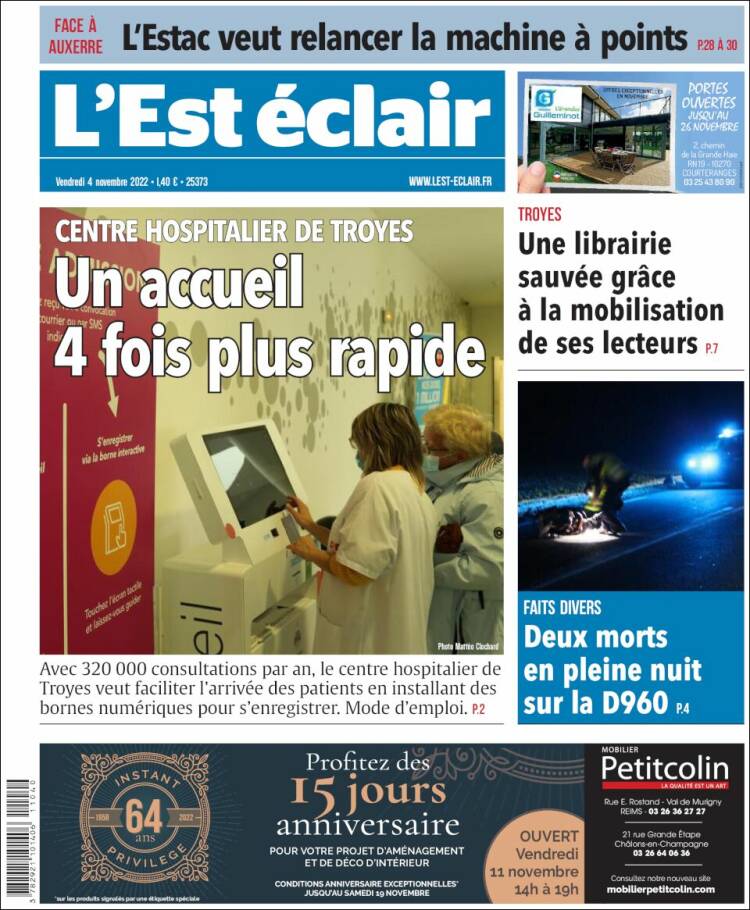 Portada de L'Est Eclair (Francia)