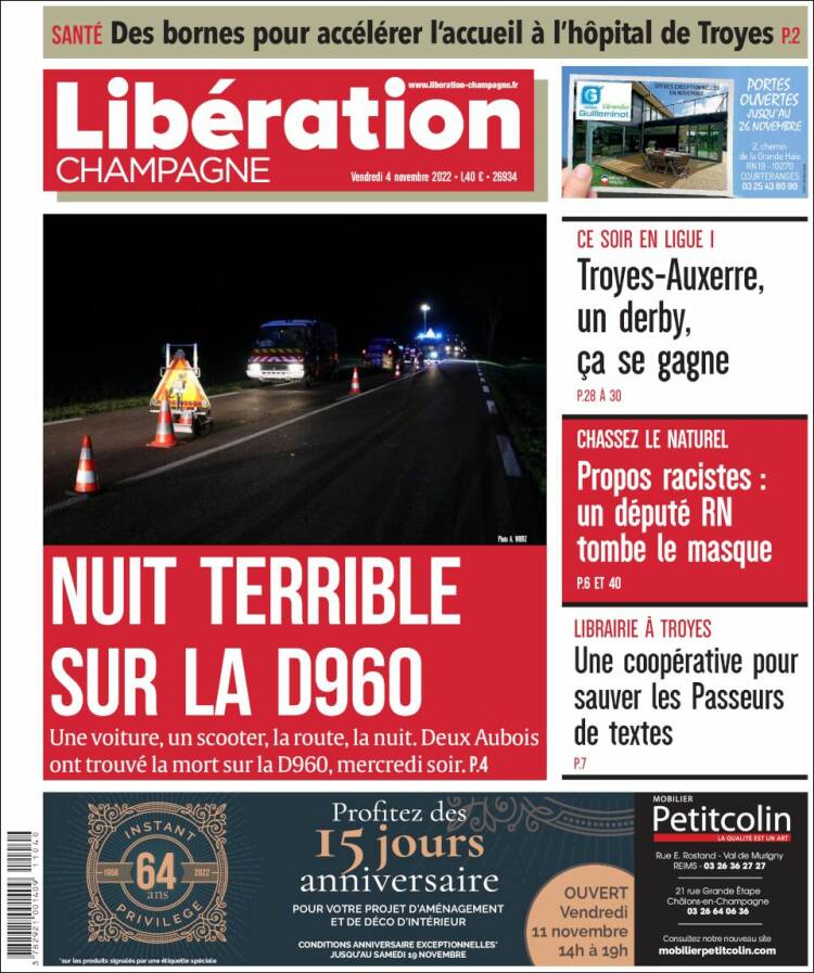 Portada de Libération Champagne (Francia)