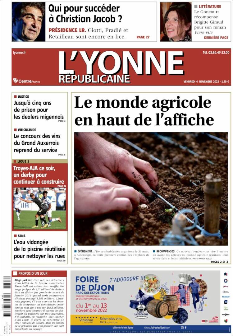 Portada de L'Yonne-Républicaine (Francia)