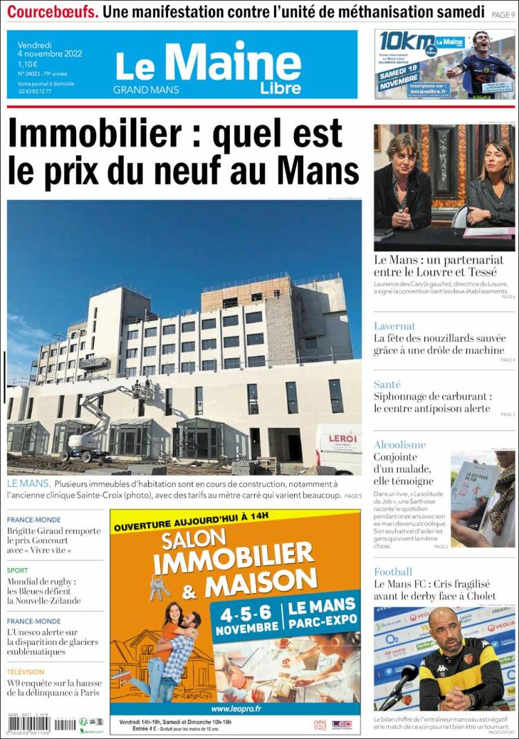 Portada de Le Maine Libre (Francia)