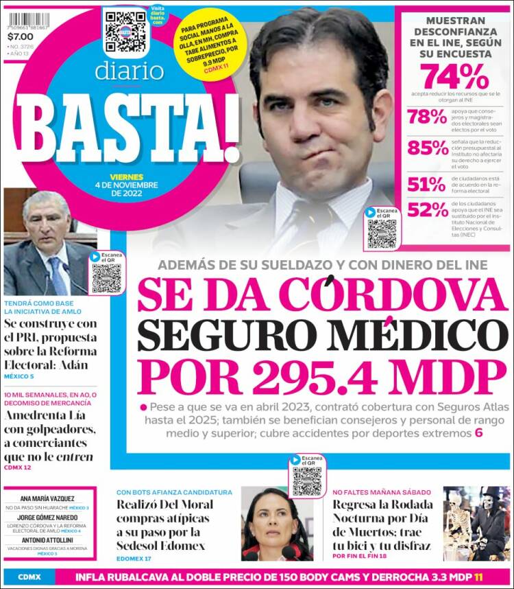 Portada de Diario Basta (Mexico)