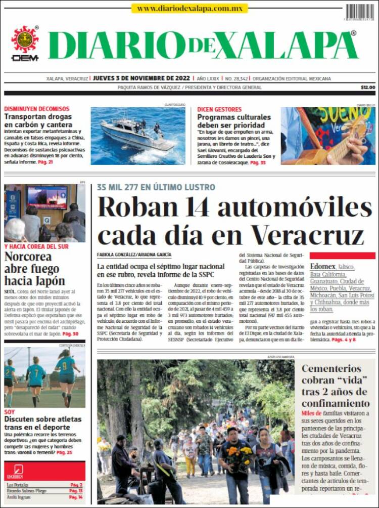 Portada de Diario de Xalapa (Mexico)