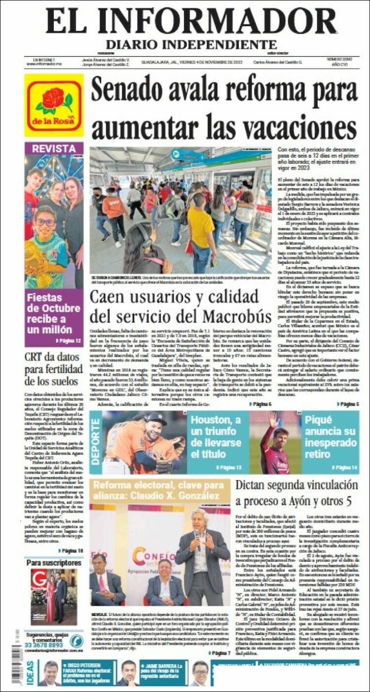 Portada de El Informador (Mexico)