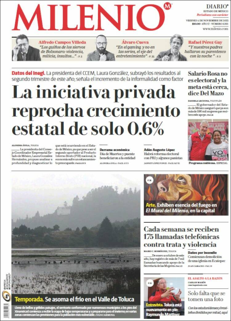 Portada de Milenio - Estado de México (Mexico)