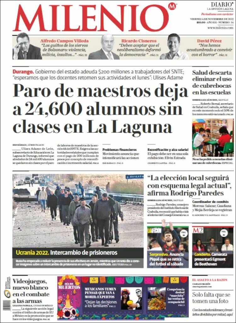 Portada de Milenio - Laguna (Mexico)