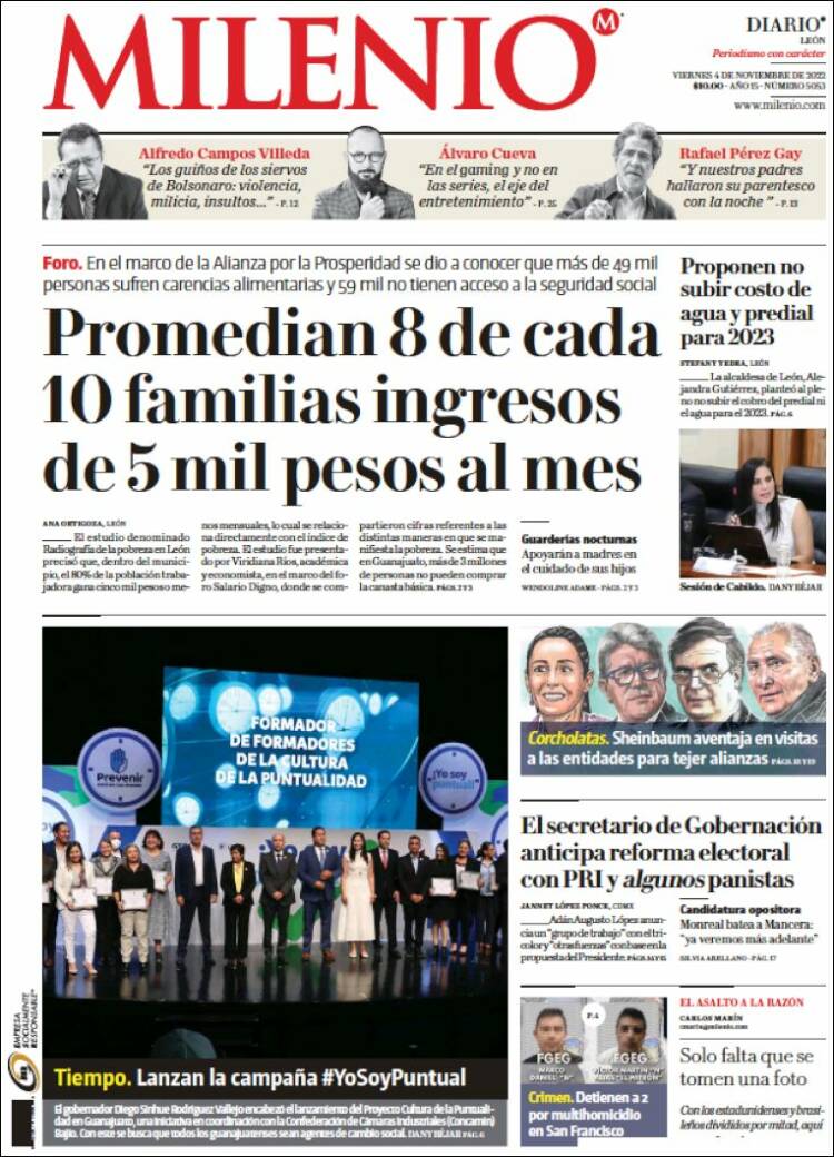 Portada de Milenio de León (Mexico)