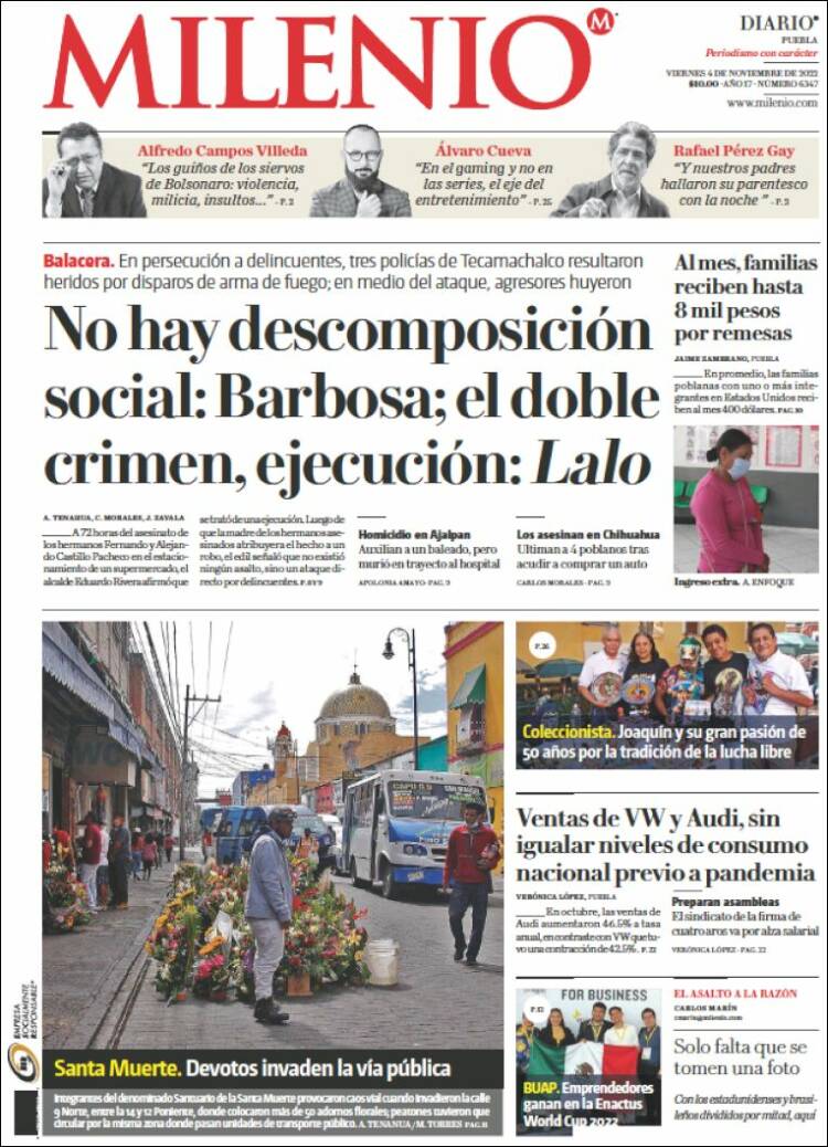 Portada de Milenio de Puebla (Mexico)