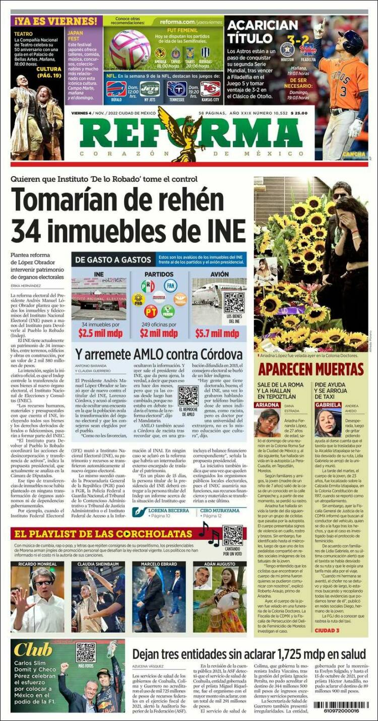 Portada de Reforma (Mexico)