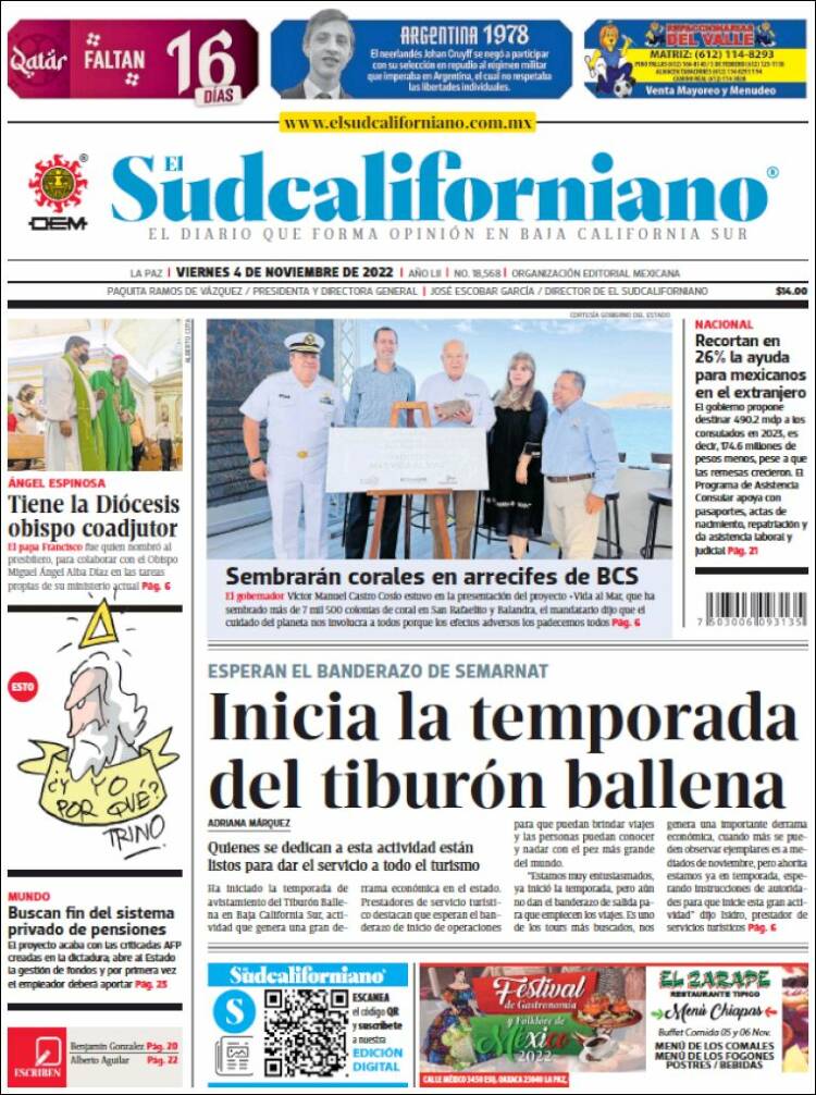 Portada de El Sudcaliforniano (Mexico)