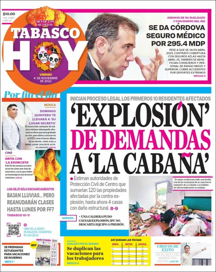 Portada de Tabasco Hoy (Mexico)